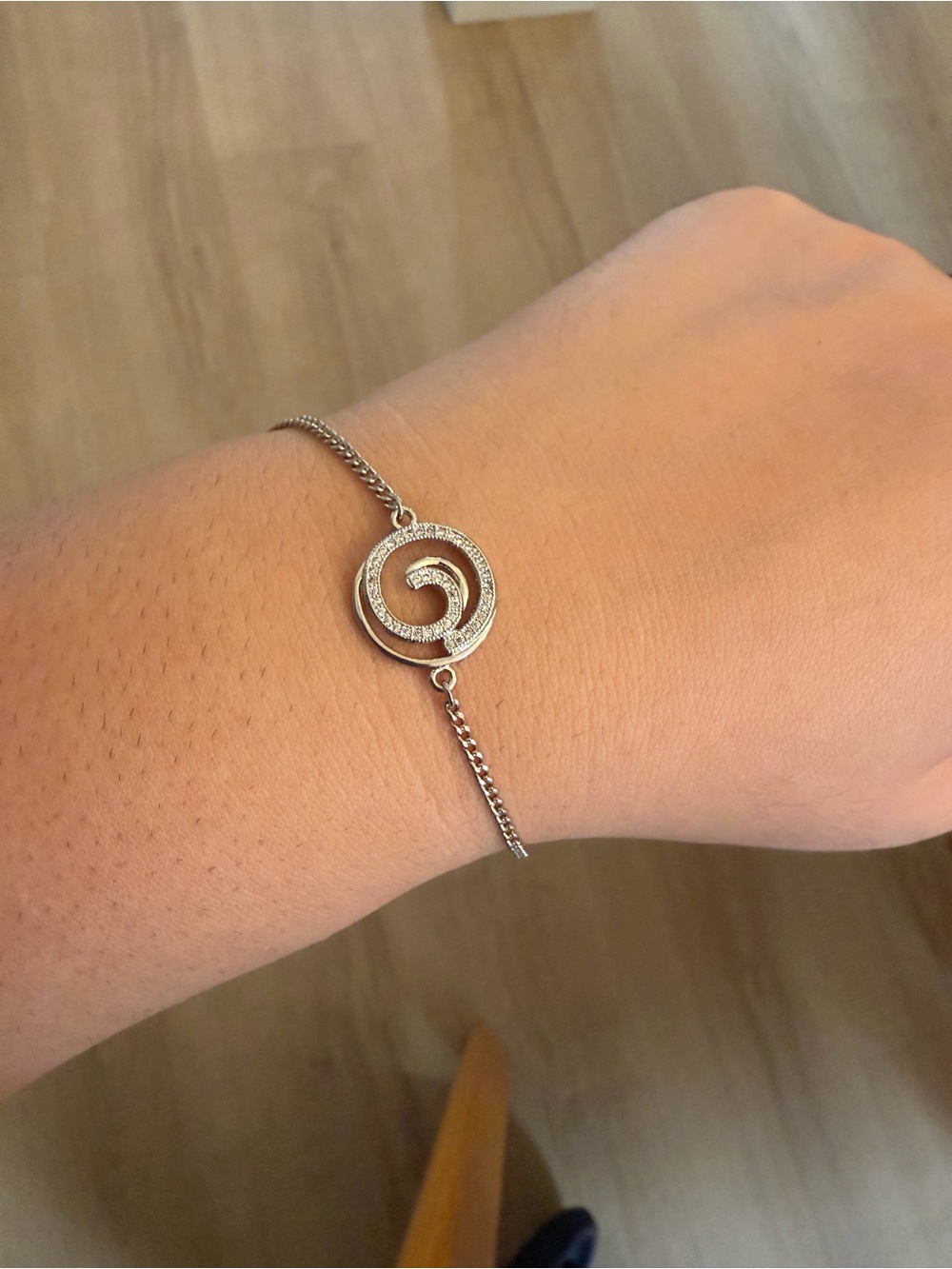 Silver Spiral Circle Bracelet - Women Jewelry